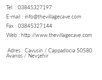 The Village Cave Hotel iletiim bilgileri
